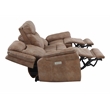 Pemberly Row Camel Brown Polyester Faux Suede Leather Power Reclining Sofa