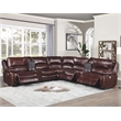 Pemberly Row Brown Leather 7-Piece Power Reclining Sectional