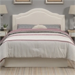 Pemberly Row Transitional Cream Faux Leather Upholstered Queen Headboard