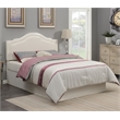 Pemberly Row Transitional Cream Faux Leather Upholstered Queen Headboard
