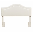 Pemberly Row Transitional Cream Faux Leather Upholstered Queen Headboard