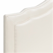 Pemberly Row Transitional Cream Faux Leather Upholstered Queen Headboard