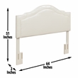 Pemberly Row Transitional Cream Faux Leather Upholstered Queen Headboard