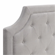 Pemberly Row Gray Microfiber Upholstered Diamond Tufted Queen Headboard