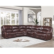 Pemberly Row Brown Leather 6-Piece Power Reclining Sectional