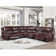 Pemberly Row Brown Leather 6-Piece Power Reclining Sectional