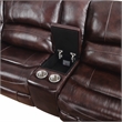 Pemberly Row Brown Leather 6-Piece Power Reclining Sectional