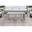 Pemberly Row Modern Coastal Gray Aluminum Patio Cocktail Table