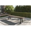Pemberly Row Modern Coastal Brown Aluminum Patio Backless Bench