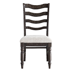 Pemberly Row Modern Transitional Washed Espresso Wood Side Chair