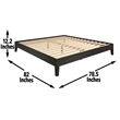 Pemberly Row Modern / Contemporary King Black Wood Platform Bed