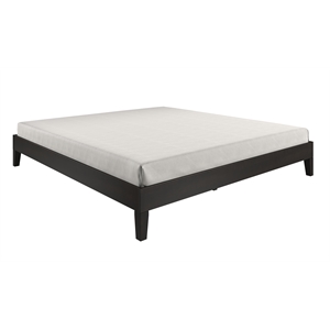Pemberly Row Modern / Contemporary King Black Wood Platform Bed