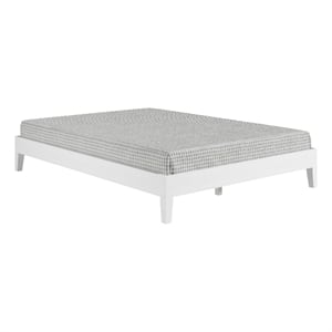 Pemberly Row Modern / Contemporary Queen White Wood Platform Bed