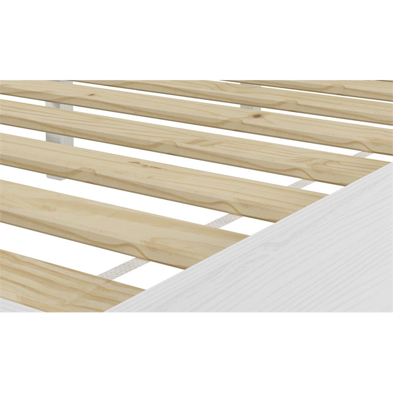 Pemberly Row Modern / Contemporary King White Wood Platform Bed
