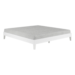 Pemberly Row Modern / Contemporary King White Wood Platform Bed