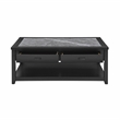 Pemberly Row Transitional Gray Stone Top Cocktail Table with Casters