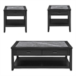 Pemberly Row Transitional 3-Piece Gray Stone Top Occasional Set