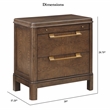 Pemberly Row Contemporary Walnut Brown Wood 2-drawer Nightstand