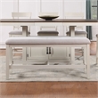 Pemberly Row Farmhouse / Country Wood Counter Bench in Off White