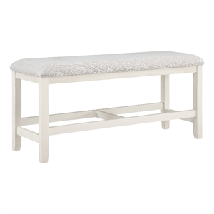 Pemberly Row Farmhouse / Country Wood Counter Bench in Off White