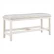 Pemberly Row Farmhouse / Country Wood Counter Bench in Off White