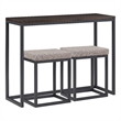 Pemberly Row Contemporary Walnut and Black Metal Counter Bar Set