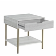 Pemberly Row Mid-Century White Wood and Brass 3-piece Occasional Set