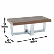 Pemberly Row Transitional Chestnut Wood and Chrome Base Cocktail Table