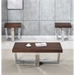 Pemberly Row Transitional Chestnut Wood and Chrome Base Square End Table