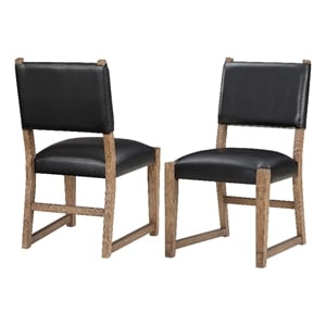 Pemberly Row Farmhouse / Country Dark Driftwood Wood Side Chair