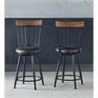 Pemberly Row Black Metal Dark Brown Faux Leather Swivel Counter Stool