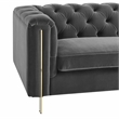 Pemberly Row Modern / Contemporary Gray Velvet Button Tufted Sofa