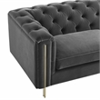 Pemberly Row Modern / Contemporary Gray Velvet Button Tufted Sofa