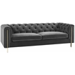 Pemberly Row Modern / Contemporary Gray Velvet Button Tufted Sofa