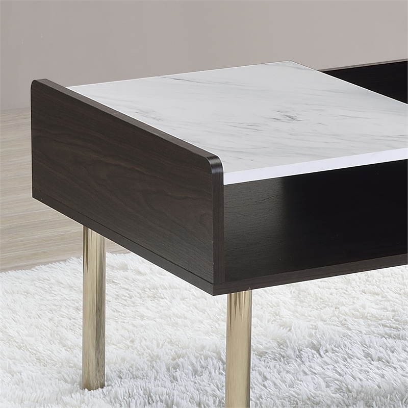 Pemberly Row Mid-Century Walnut Finished Wood Lift-Top Cocktail Table