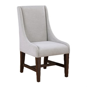 Pemberly Row Polyester Upholstered Arm Chair in White (Set of 2)