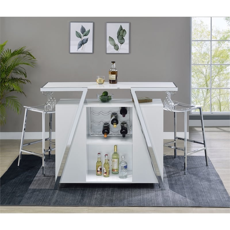 Pemberly Row Backless Bar Stool with Acrylic Seat in Clear (Set of 2)