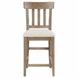 Pemberly Row Polyester Upholstered Counter Chair in Brown (Set of 2)