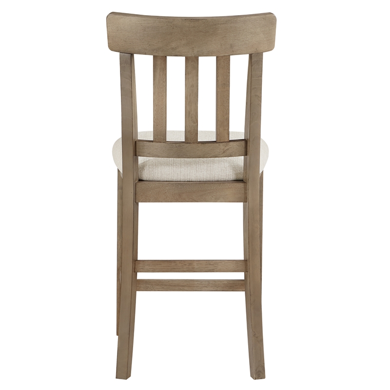 Pemberly Row Polyester Upholstered Counter Chair in Brown (Set of 2)