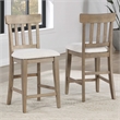 Pemberly Row Polyester Upholstered Counter Chair in Brown (Set of 2)