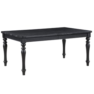 Pemberly Row Engineered Wood Farmhouse / Country 66&quot Dining Table in Black