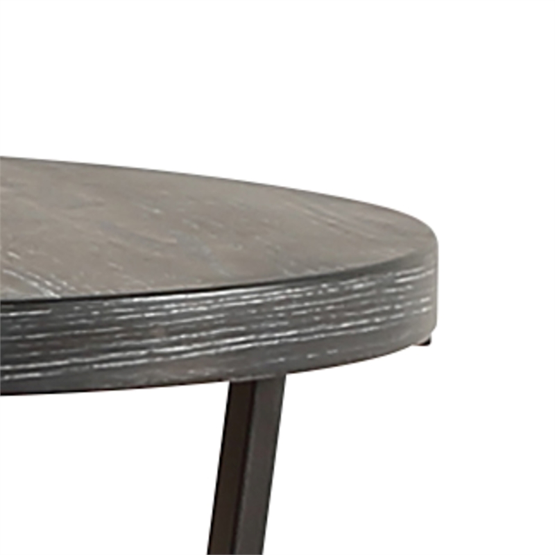 Pemberly Row Iron Farmhouse / Country Eclectic End Table in Gray