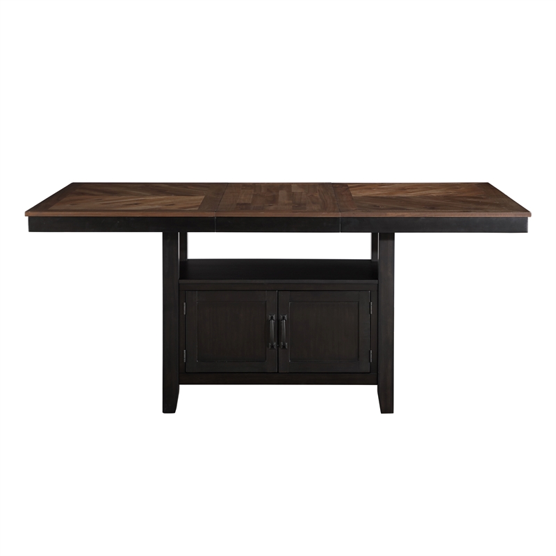 Pemberly Row Contemporary Engineered Wood Counter Table in Black