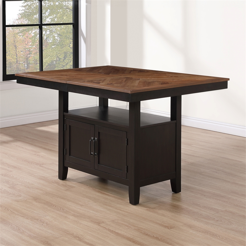 Pemberly Row Contemporary Engineered Wood Counter Table in Black