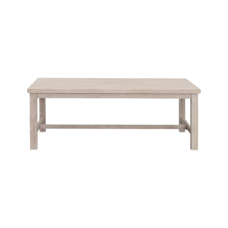 Pemberly Row Transitional Powder-Coated Aluminum Coffee Table in White