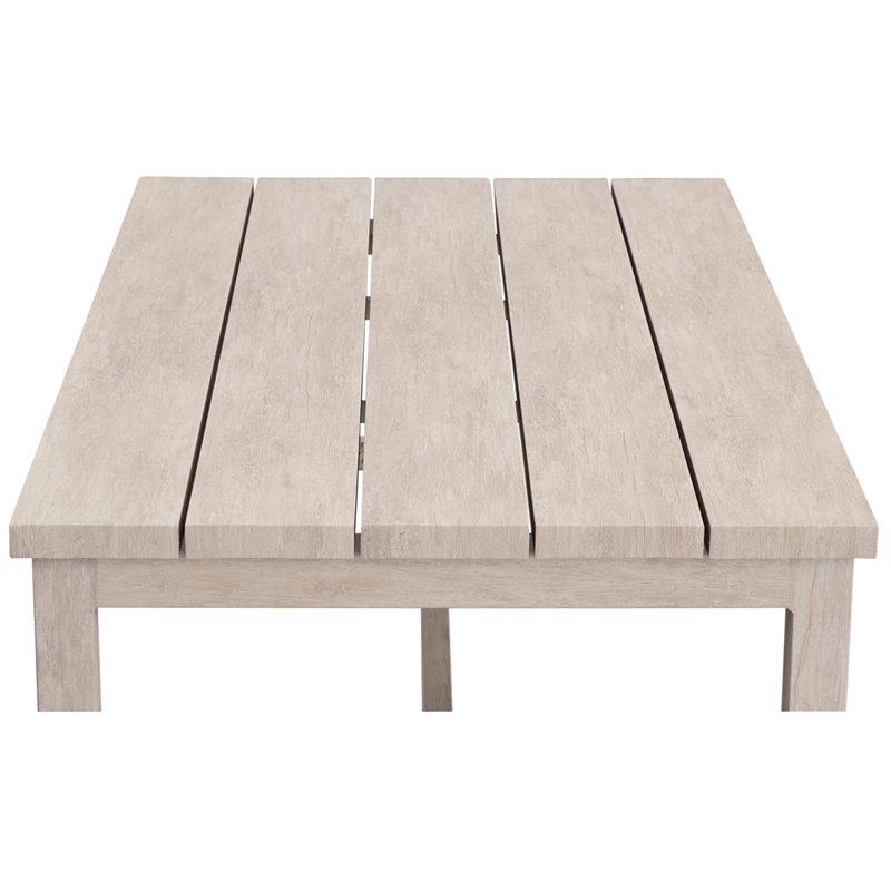 Pemberly Row Transitional Powder-Coated Aluminum Coffee Table in White