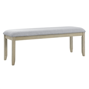 Pemberly Row Polyester Upholstered Backless Dining Bench in Brown