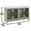 Pemberly Row Marble Top Sideboard with Touch Lighting in Brown