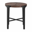 Pemberly Row Contemporary Engineered Wood Round End Table in Brown