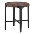 Pemberly Row Contemporary Engineered Wood Round End Table in Brown